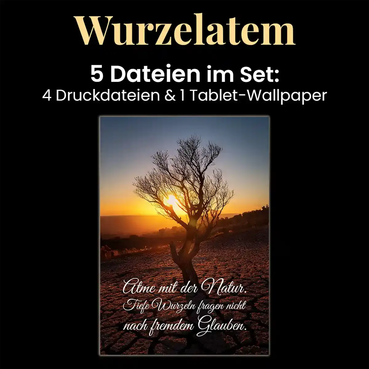 Eigene Wurzeln spüren: Wurzelatem Spruchbilder printables Set Wandbilder Poster Naturverbundenheit Wortfeger Atelier