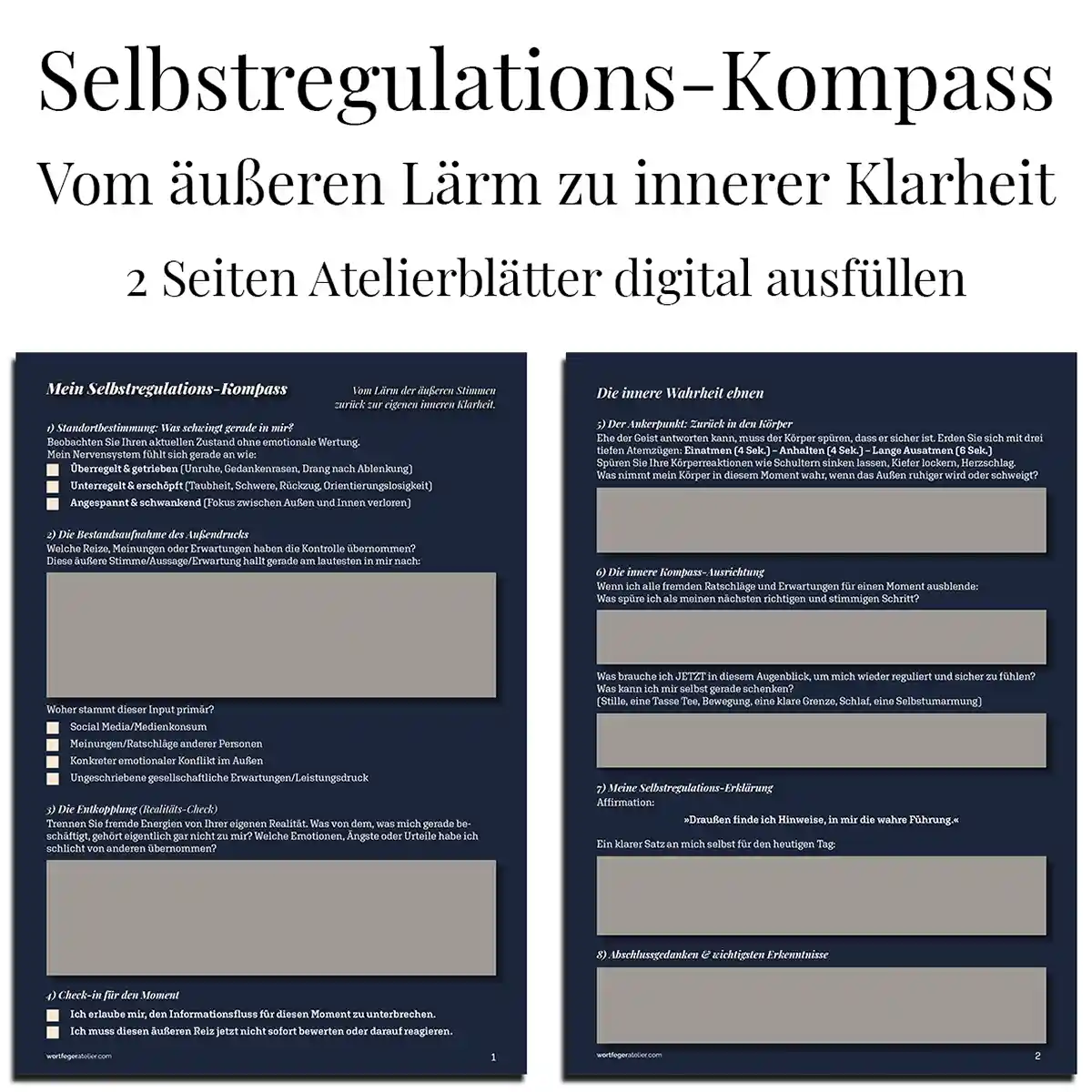 Selbstregulations-Kompass | 2 interaktive Atelierblätter | Zurück in die Mitte