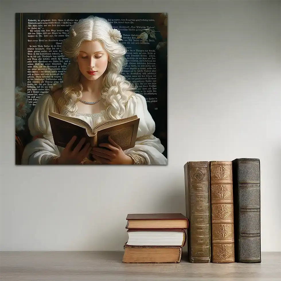 Literaturklassiker Kunst: Schillers Henriette Wandbild Friedrich Schiller Buchseite limitiert Wortfeger Atelier