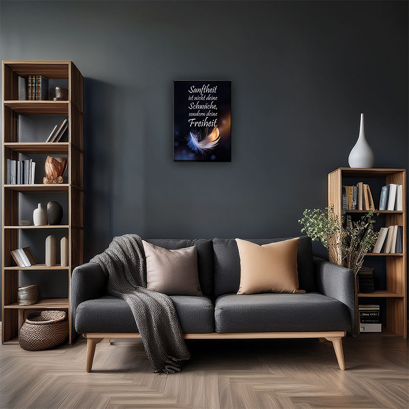 Bibliothek-Wandbild: Affirmation für Sanfte printalbe-Set Wandbild Tablet-Wallpaper Wortfeger Atelier