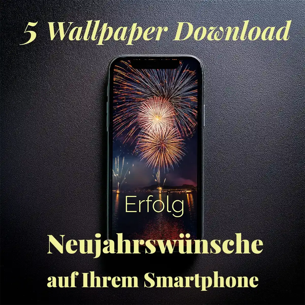 Fokus Ankerworte: Neujahrswünsche Silvester Handy-Wallpaper Set mit Affirmationen Wortfeger Atelier