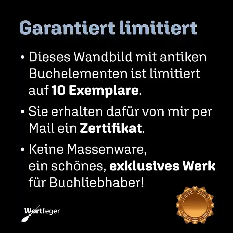 Miniaturbild: Garantiert limitiert: Felix Astrocat Katzen-Wandbild Astrologie & Horoskope mit altem Buchtext Wortfeger Atelier