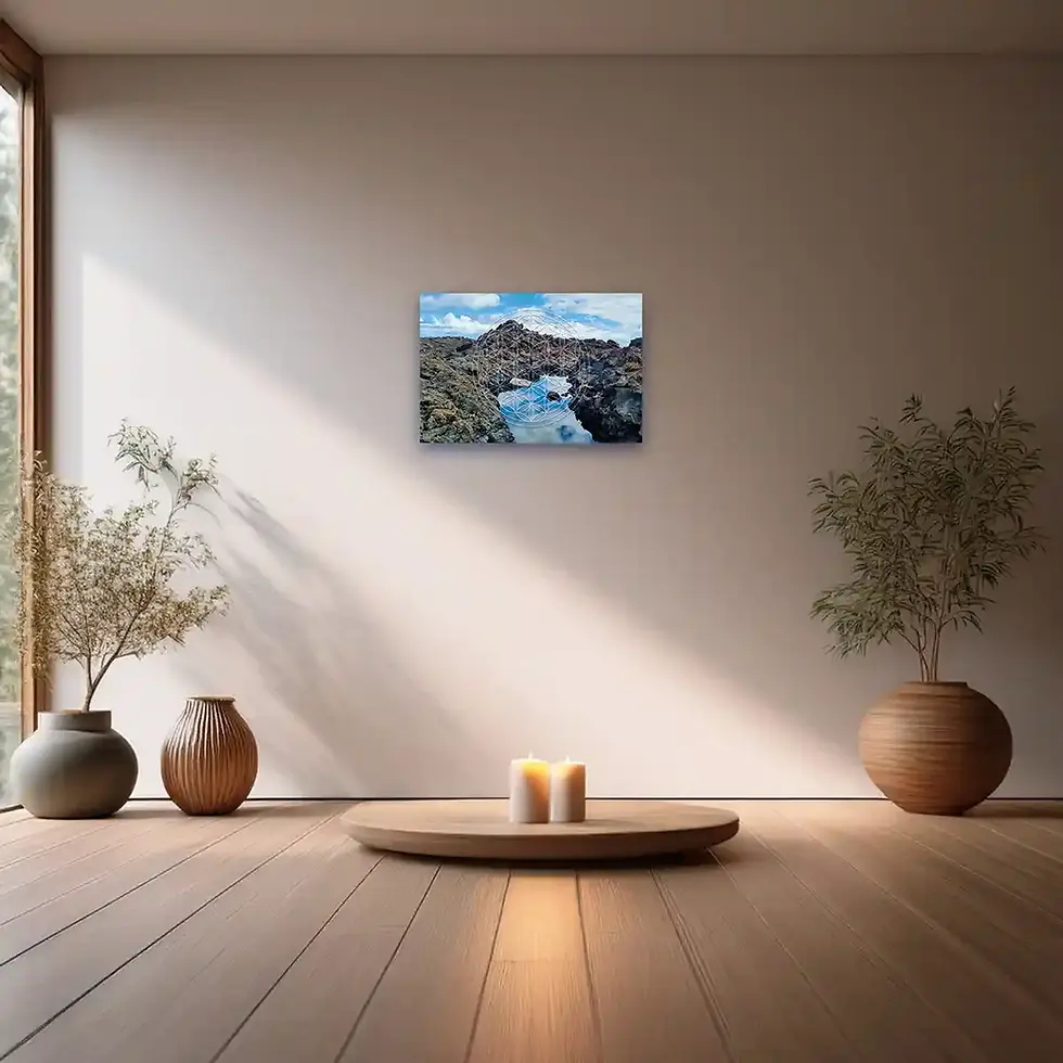 Miniaturbild: Yoga Energiebild: Wolkenspiegel Blume des Lebens Energie-Wandbild La Palma Wortfeger Atelier