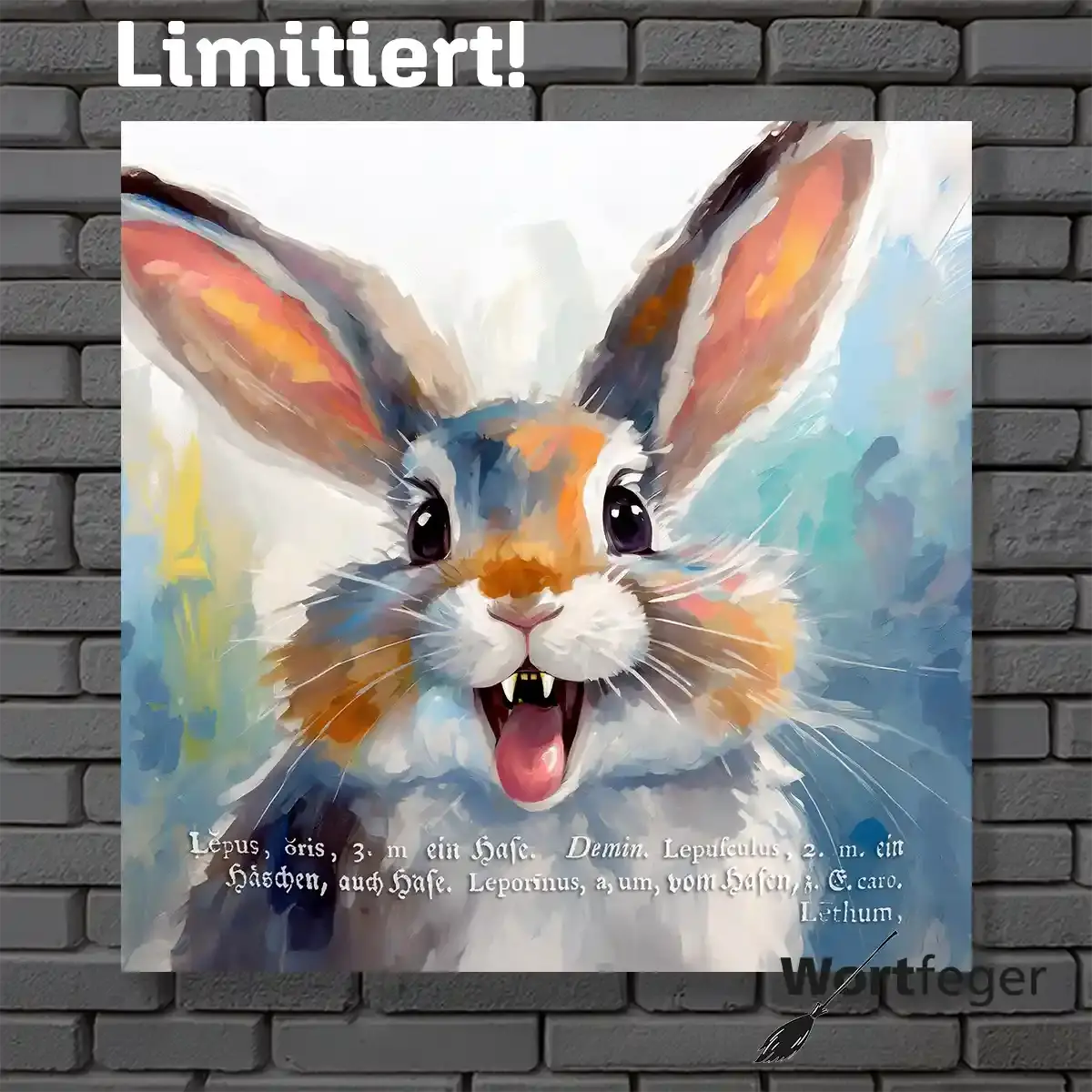 Für Wehrhaftigkeit: Lepus, der Hasenvamp Vampir-Hasenbild mit antikem Buchdesign Wortfeger Atelier