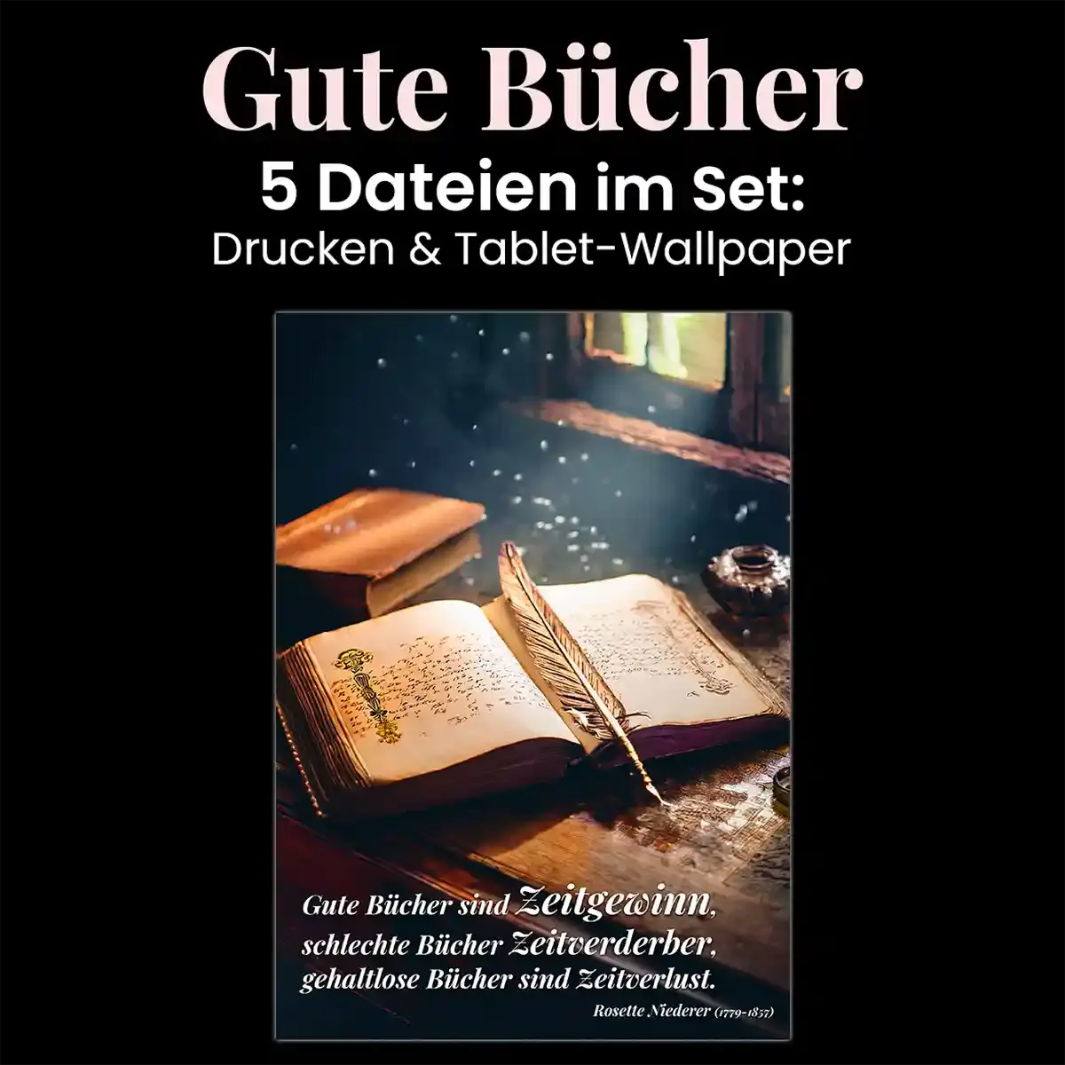 Gute Bücher Zitat Rosette Niederer Schweizer Kultur printables Wandbilder Wortfeger Atelier