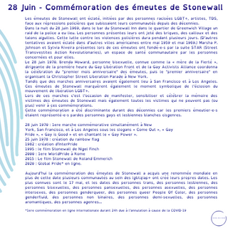 28 juin - Commémoration des émeutes de Stonewall