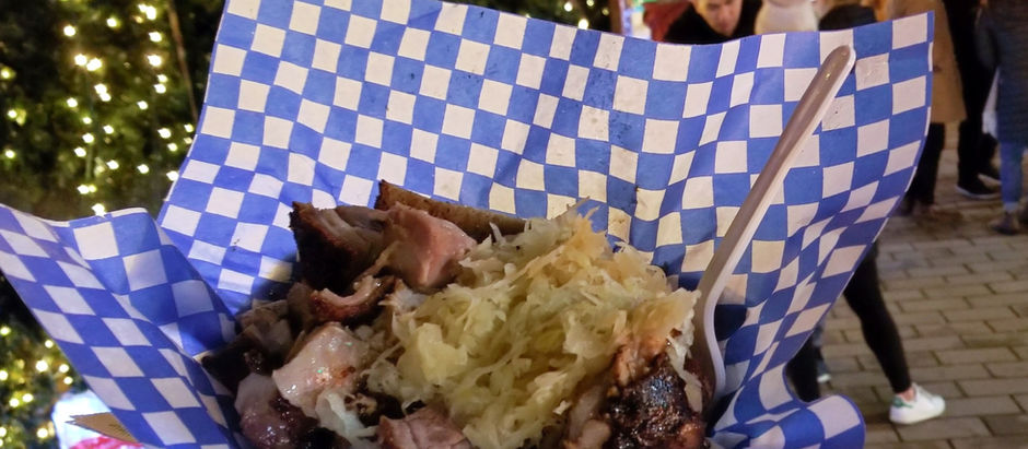 Pork hock & glühwein at the Christmas Market