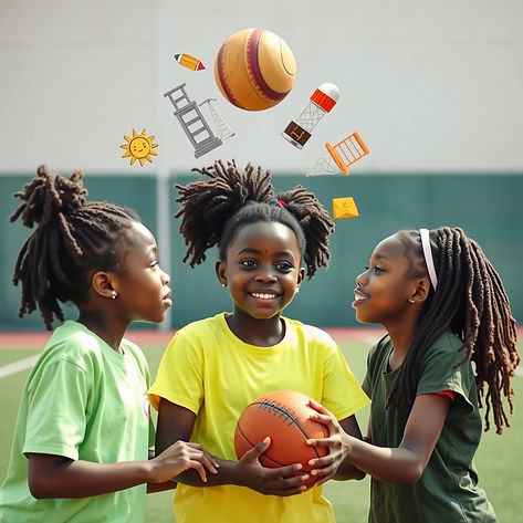black girls traning sports with educational concepts floating above head.jpg
