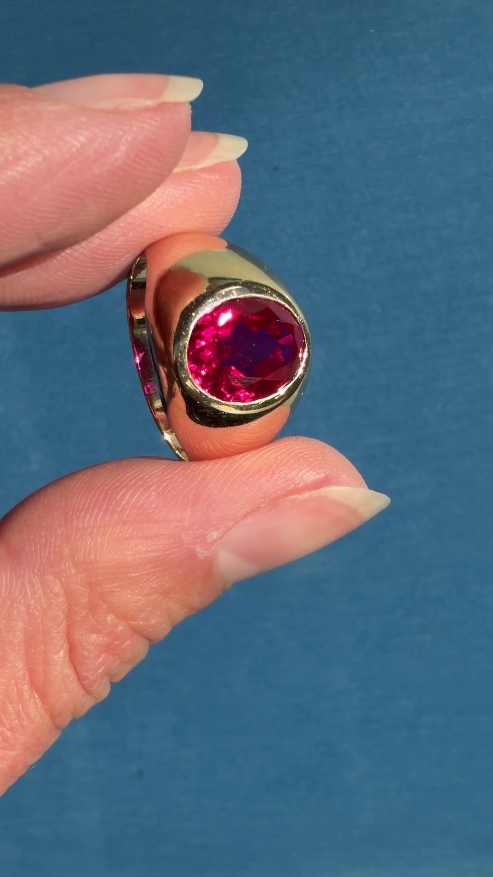 Thumbnail: 10k Lab Ruby Signet Ring