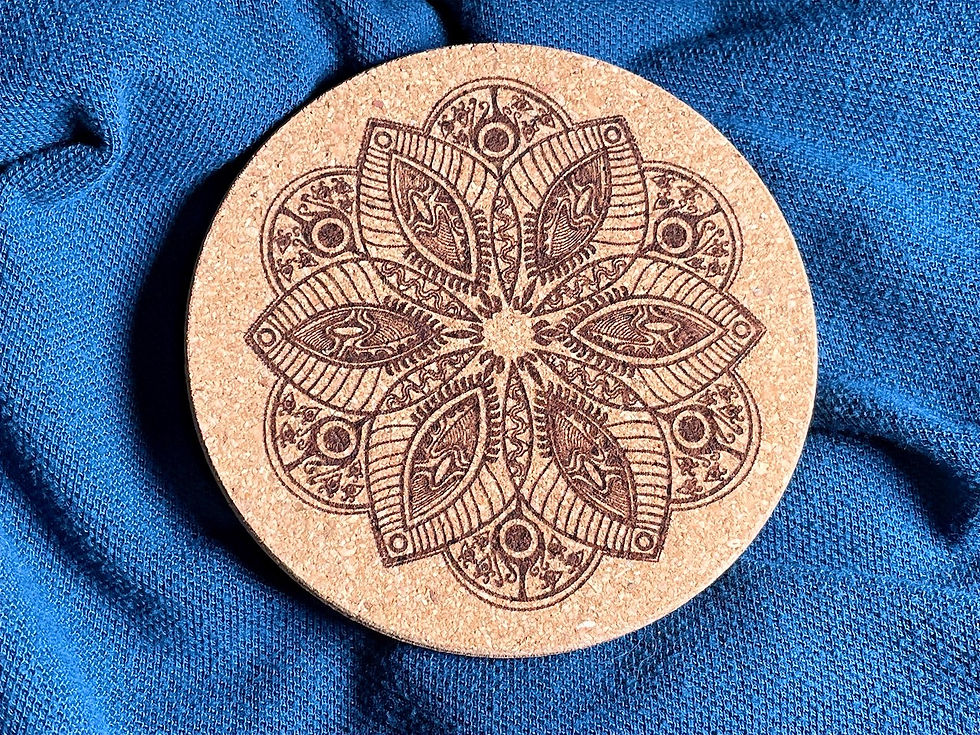 Thumbnail: Mandala Cork Coasters (Set of 4 )