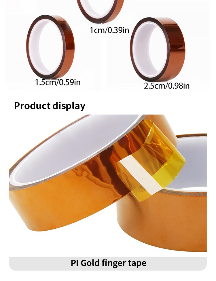Thumbnail: 30m Long Gold Finger High Temperature Resistant Tape Polyimide Tape Multi Size P