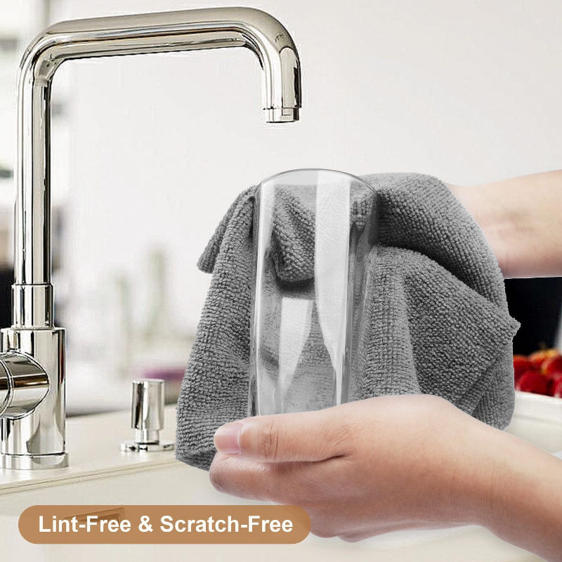 Thumbnail: Roll of 50 Reusable Cleaning Cloths,Super Absorbent Microfiber Dish Towels,Repla