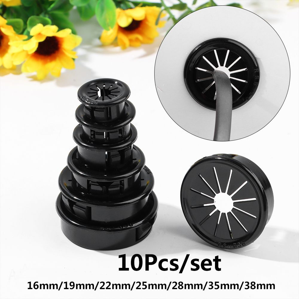 10pcs/set Plastic Cable Hole Cover Furniture Dust Plug Buckle Office Computer Ta