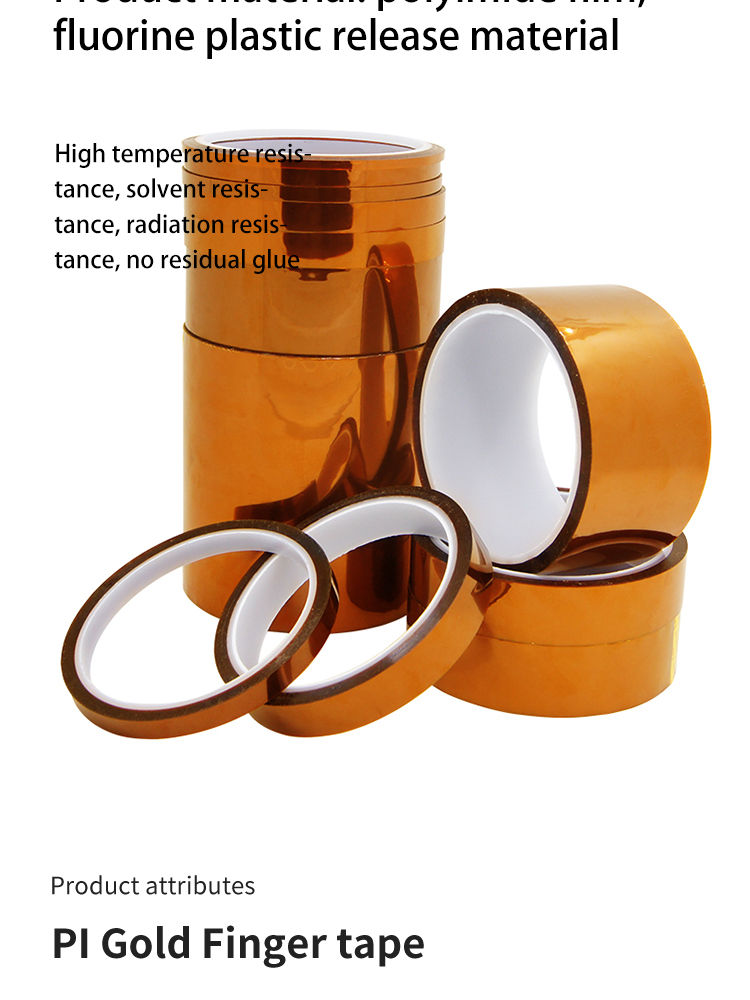 Thumbnail: 30m Long Gold Finger High Temperature Resistant Tape Polyimide Tape Multi Size P