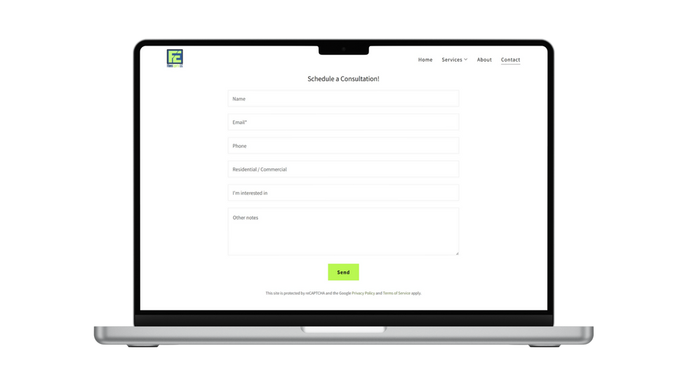 The Contact page was designed with conversion in mind. I created a clean, distraction-free form layout that encourages users to schedule consultations quickly and easily. Clear labels, minimal styling, and strong contrast ensure accessibility and usability across devices.