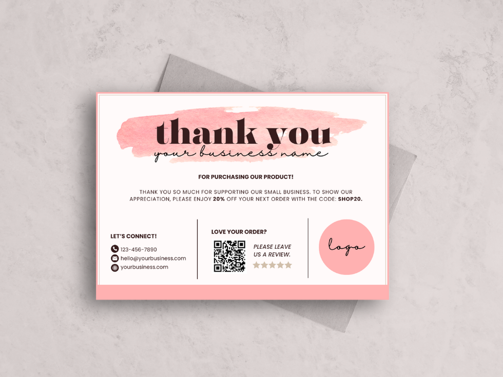 Pink Minimalist Printable Thank You Card (1)