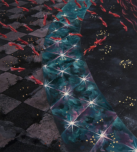 painting on photo estelle magnin