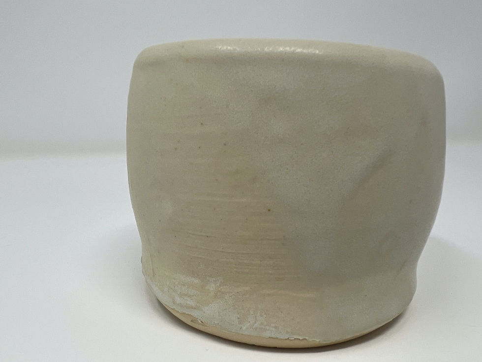 Thumbnail: Cream glazed straight sided bowl.