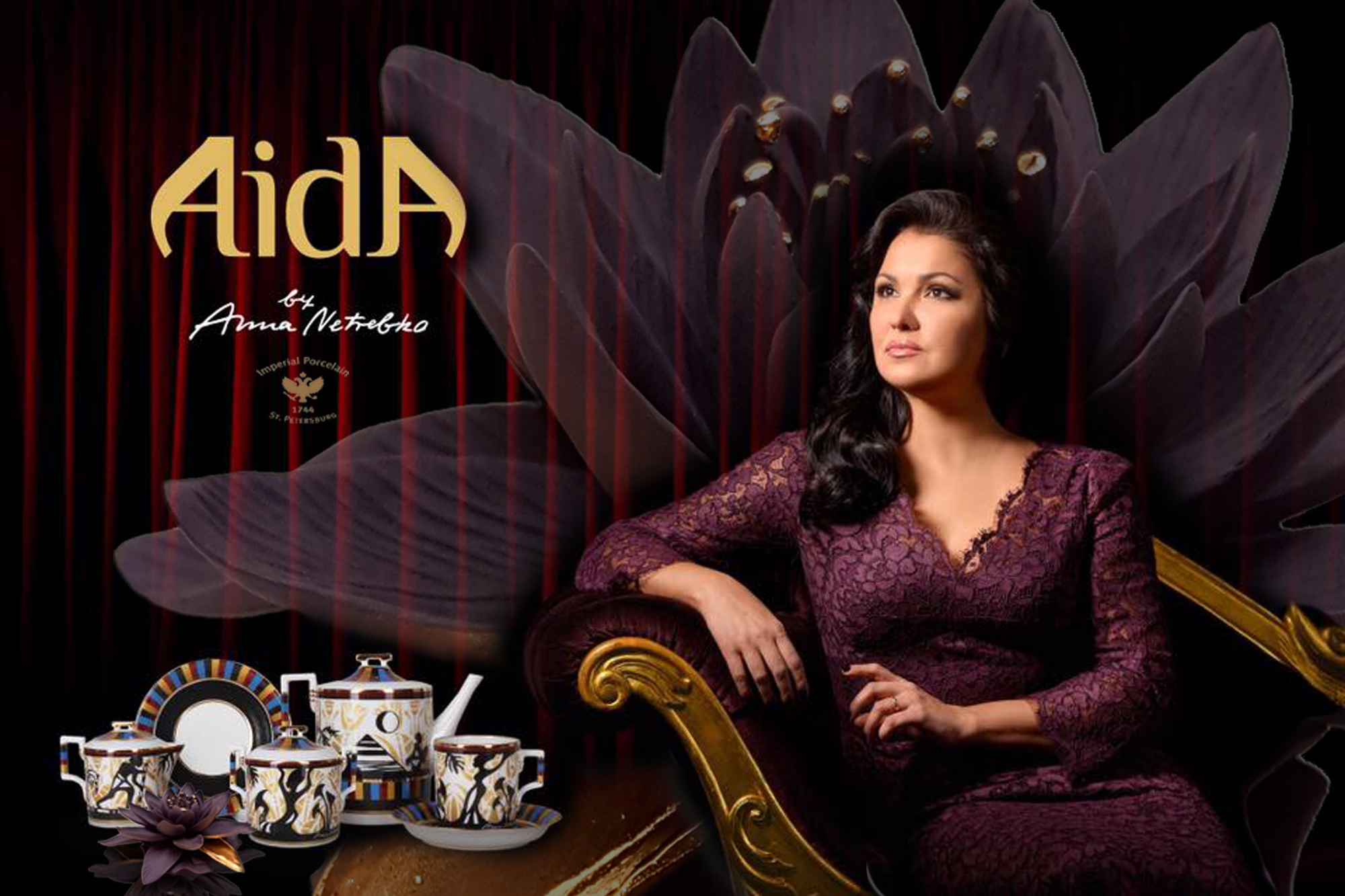 Anna Netrebko tea set Aida
