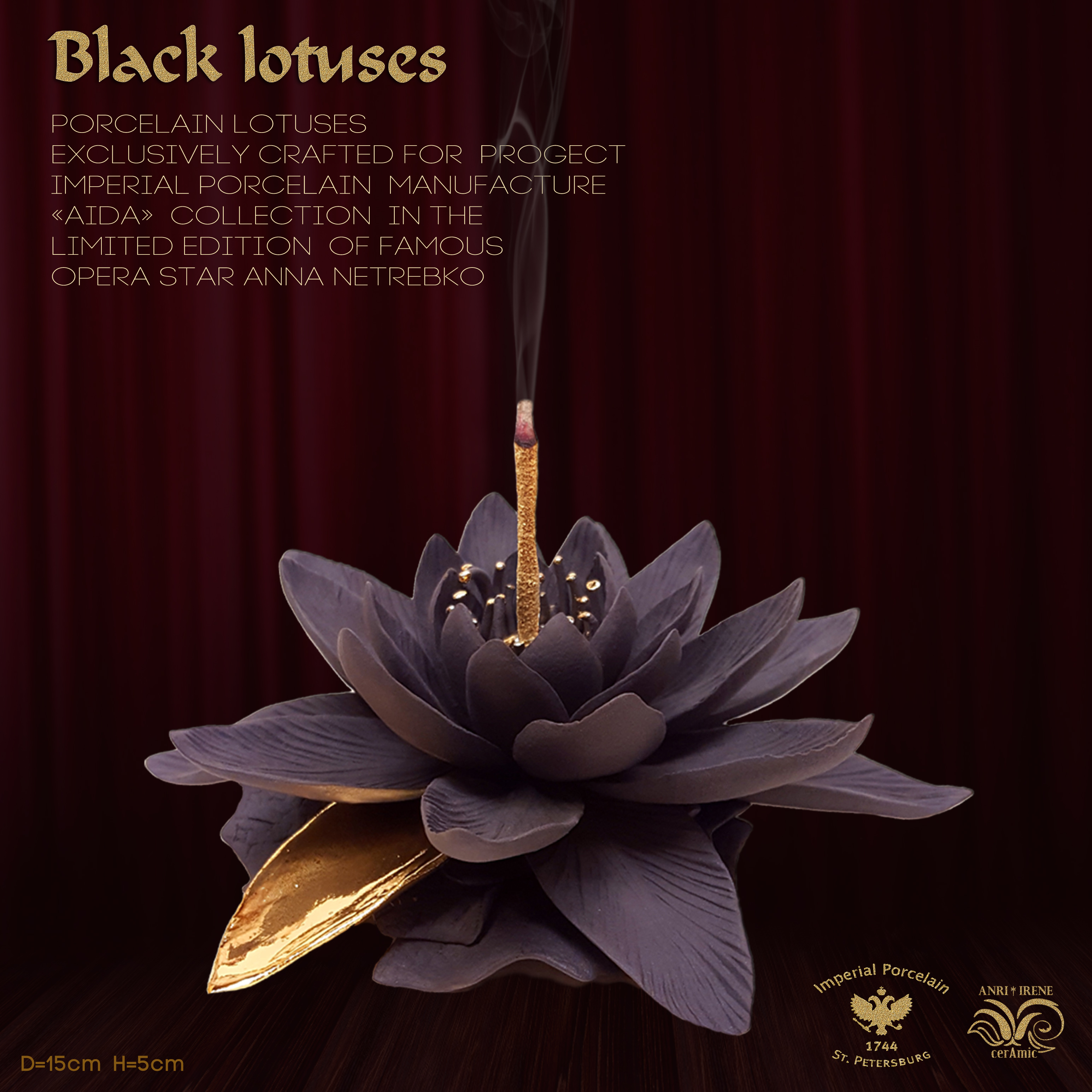 Black porcelain lotus Aida