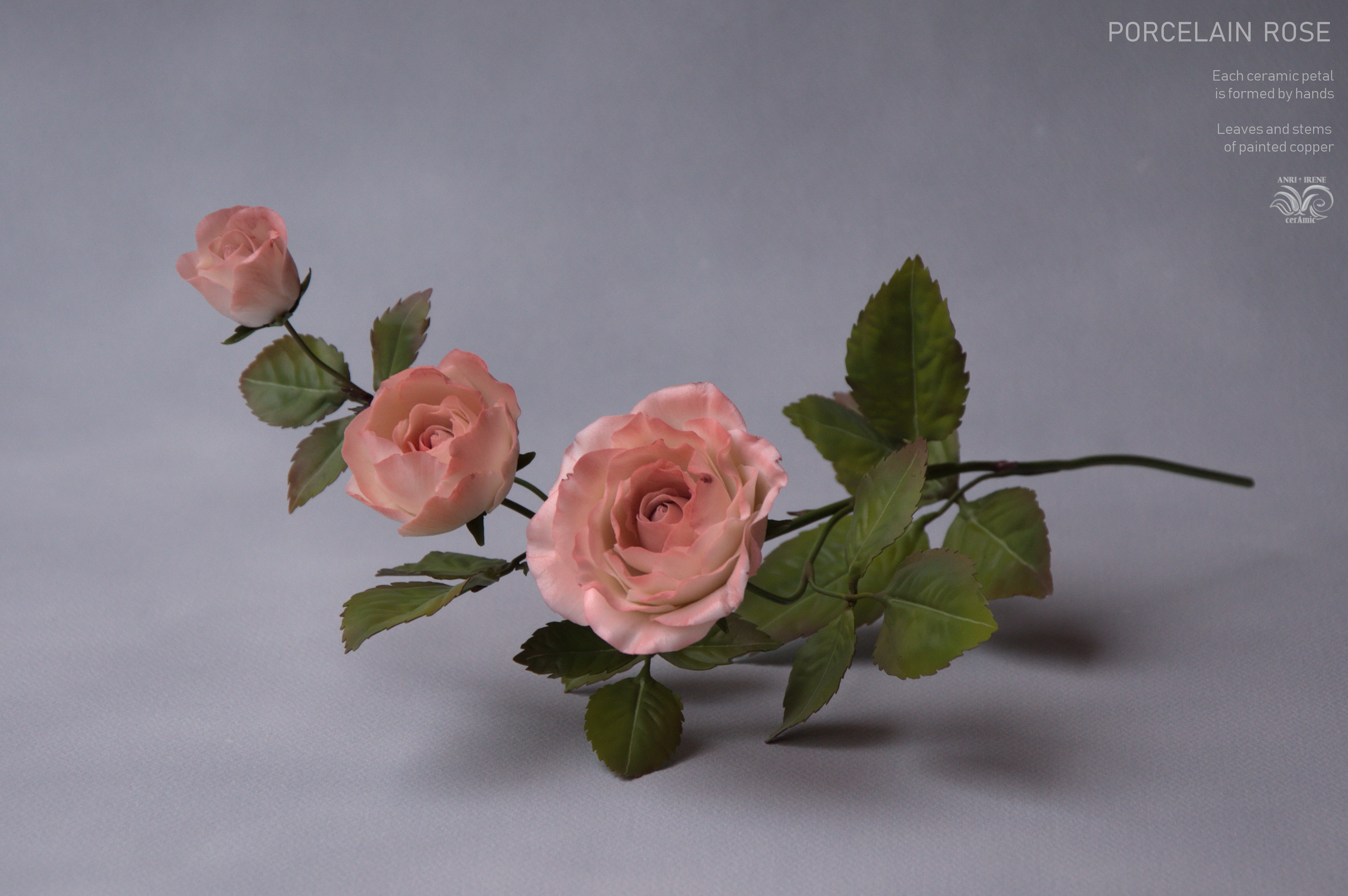 Ceramic porcelain rose