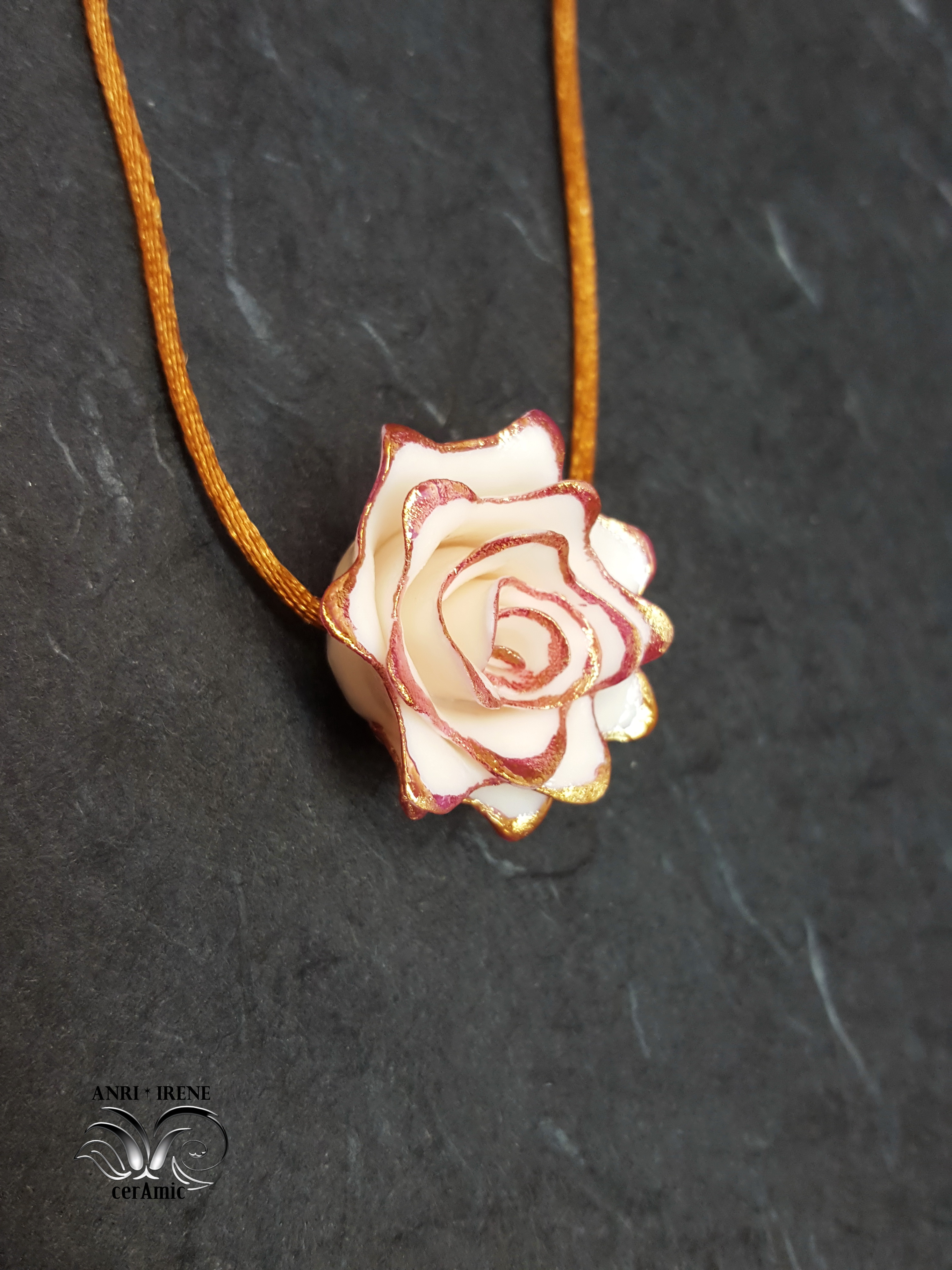 porcelain jewelry pendant flower