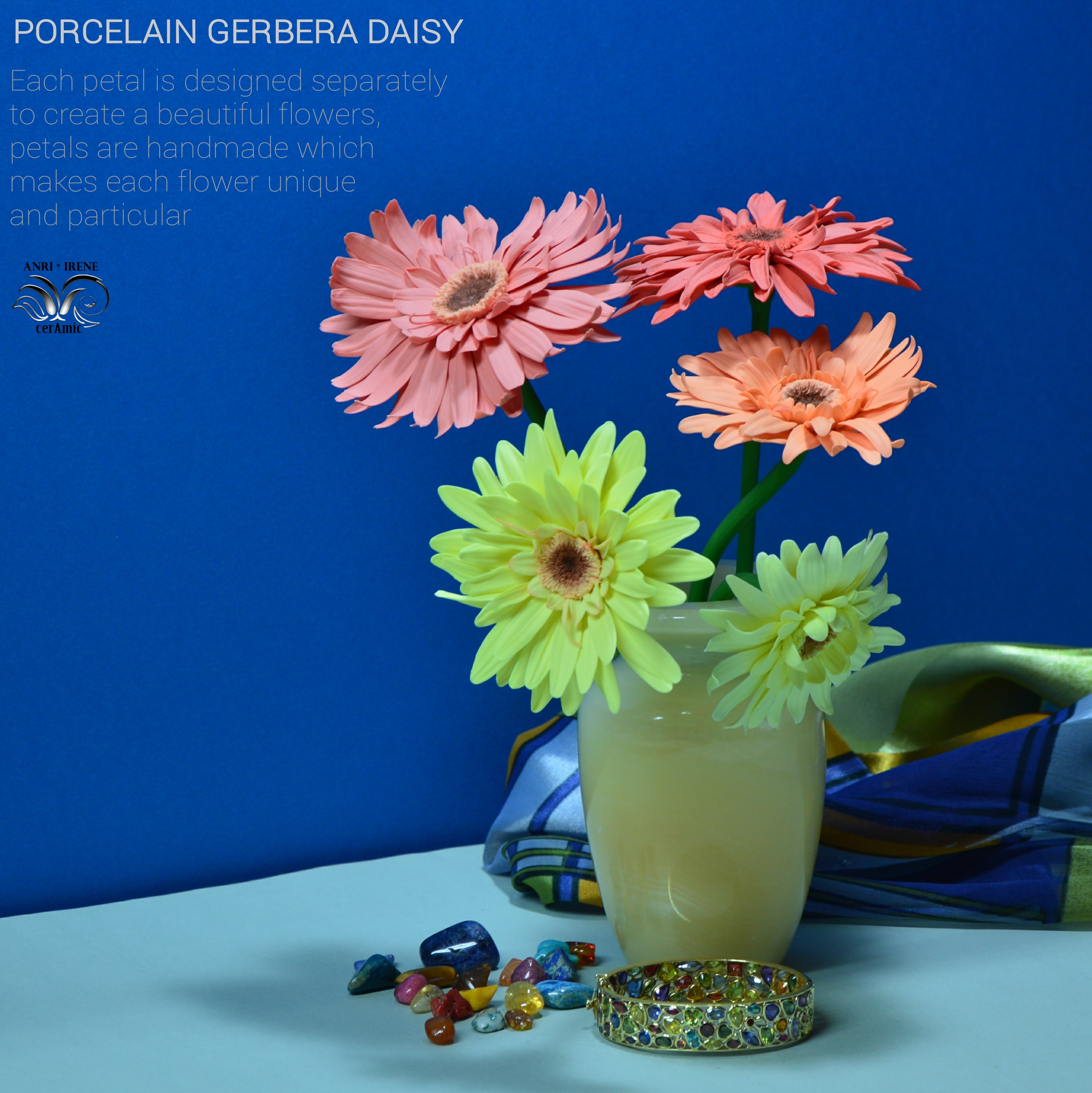 Porcelain gerbera flowers