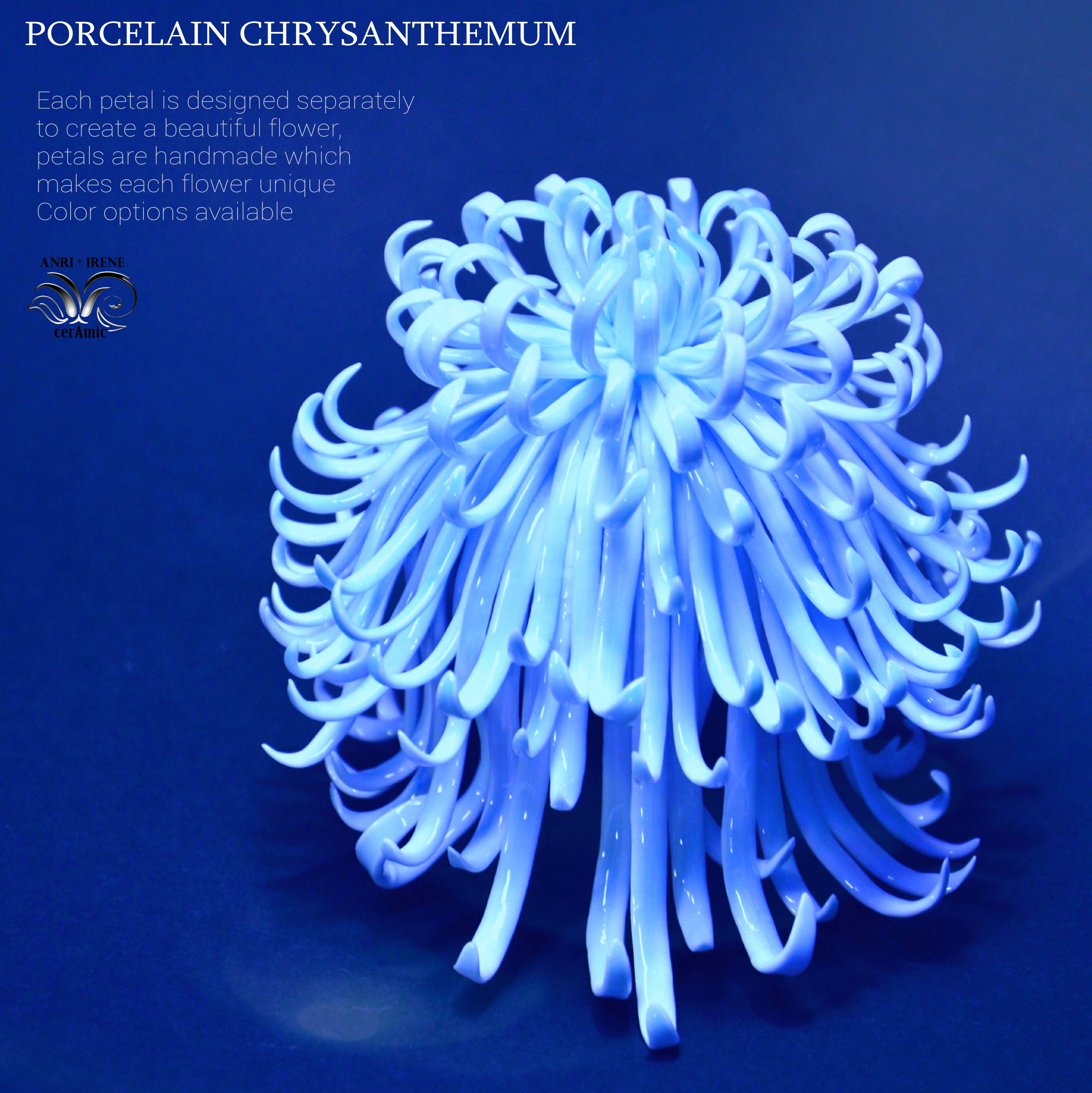 Porcelain blue chrysanthemum