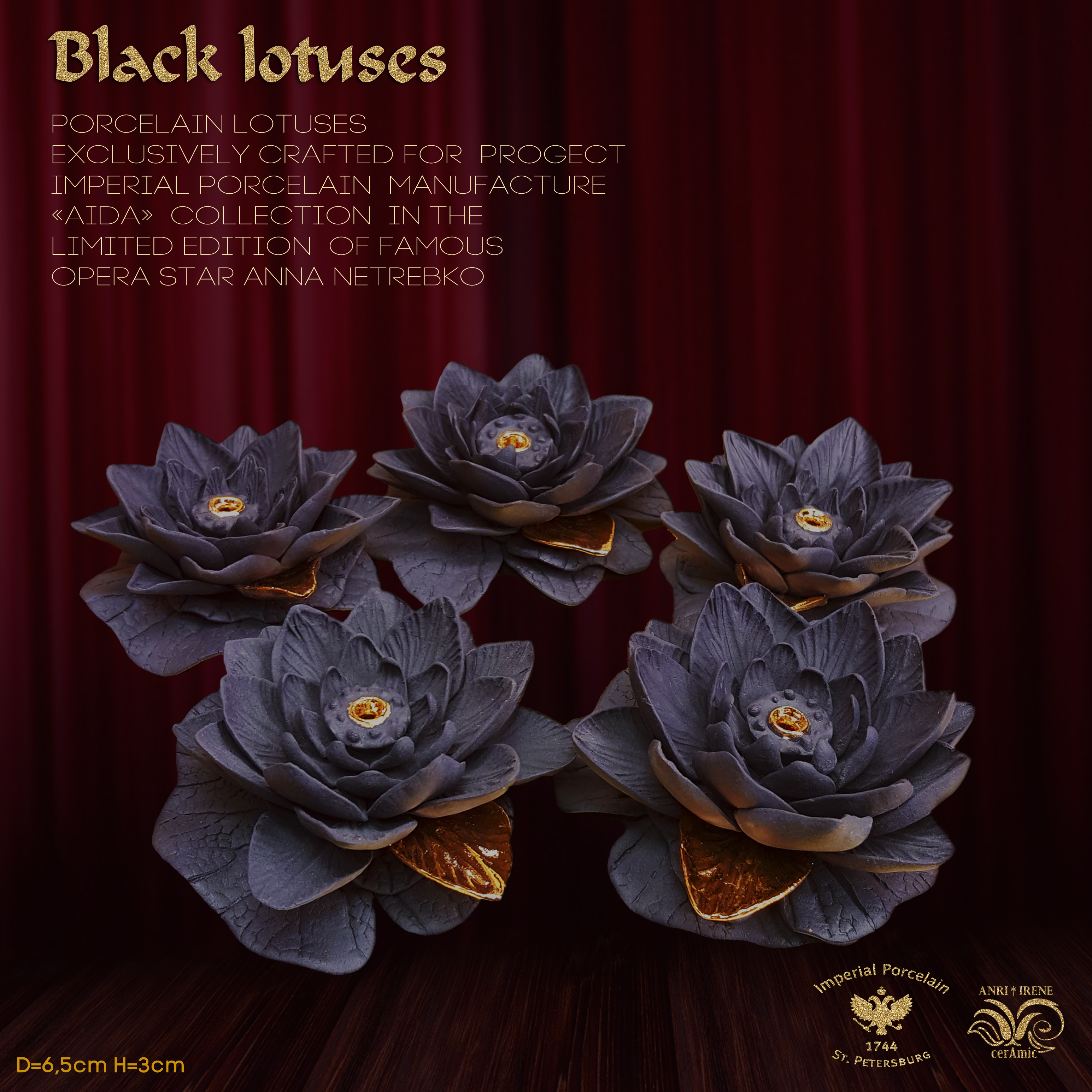 Black lotuses for Aida tea set