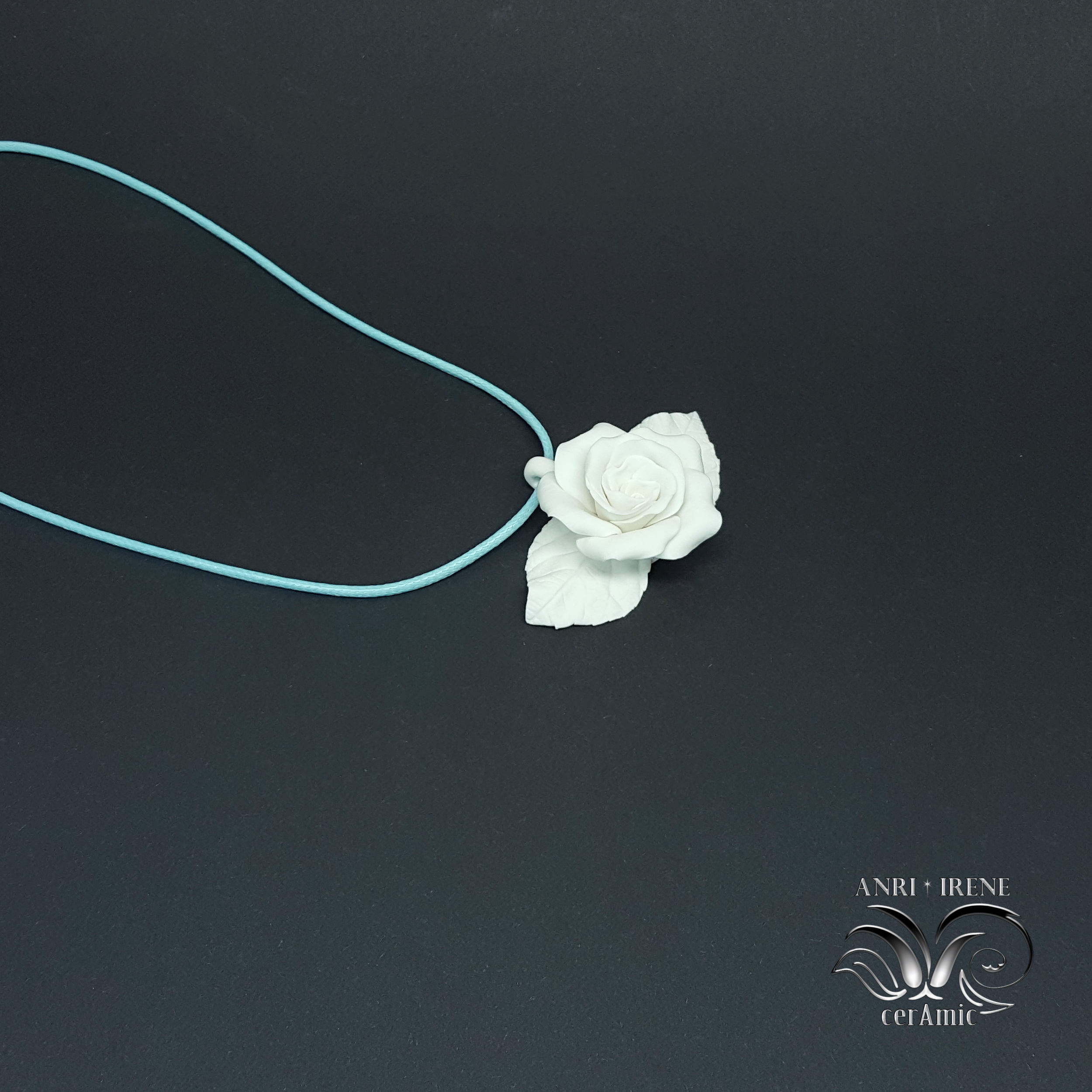 porcelain jewellery pendant rose