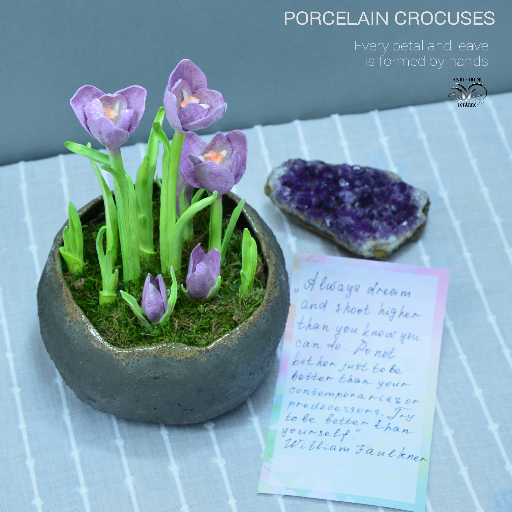 Porcelain crocus flowers