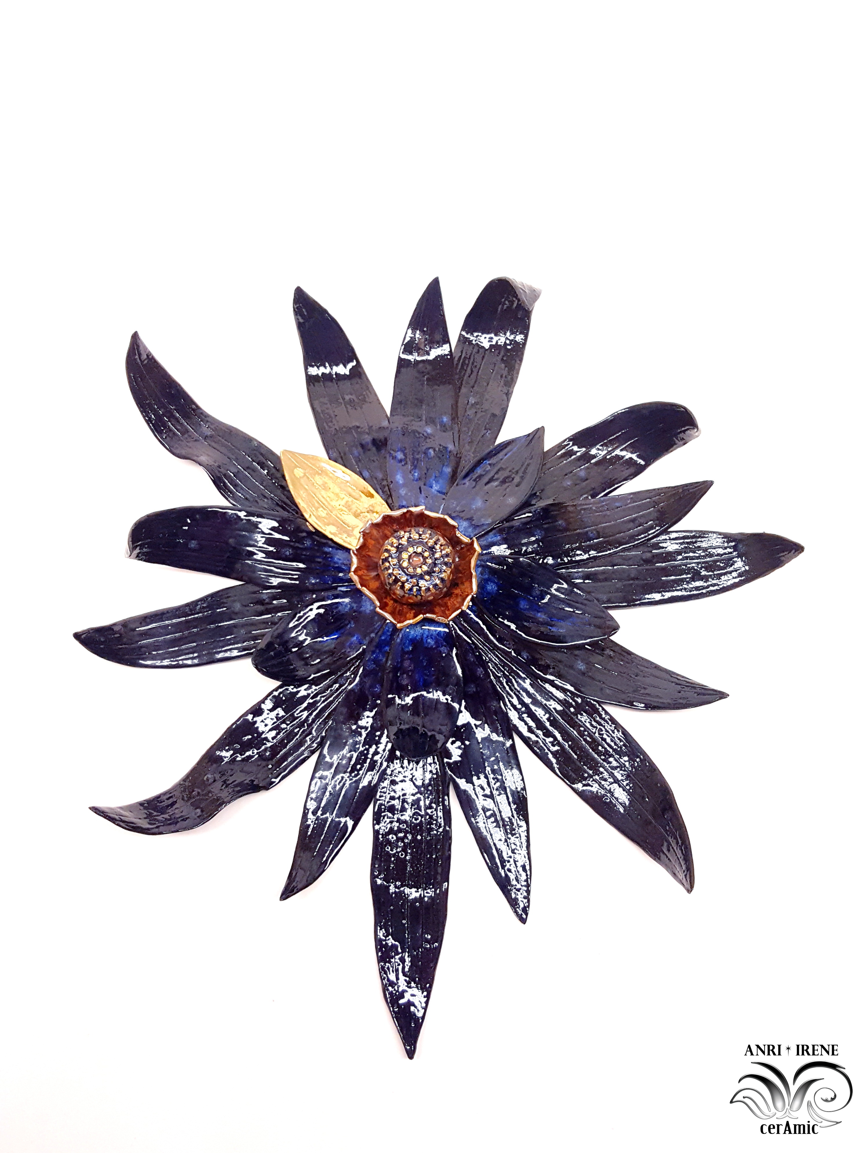 Black porcelain flowers