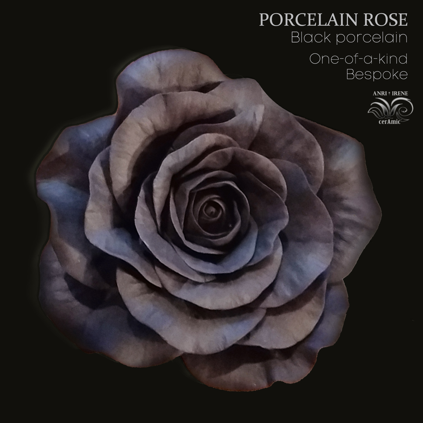 Porcelain black rose