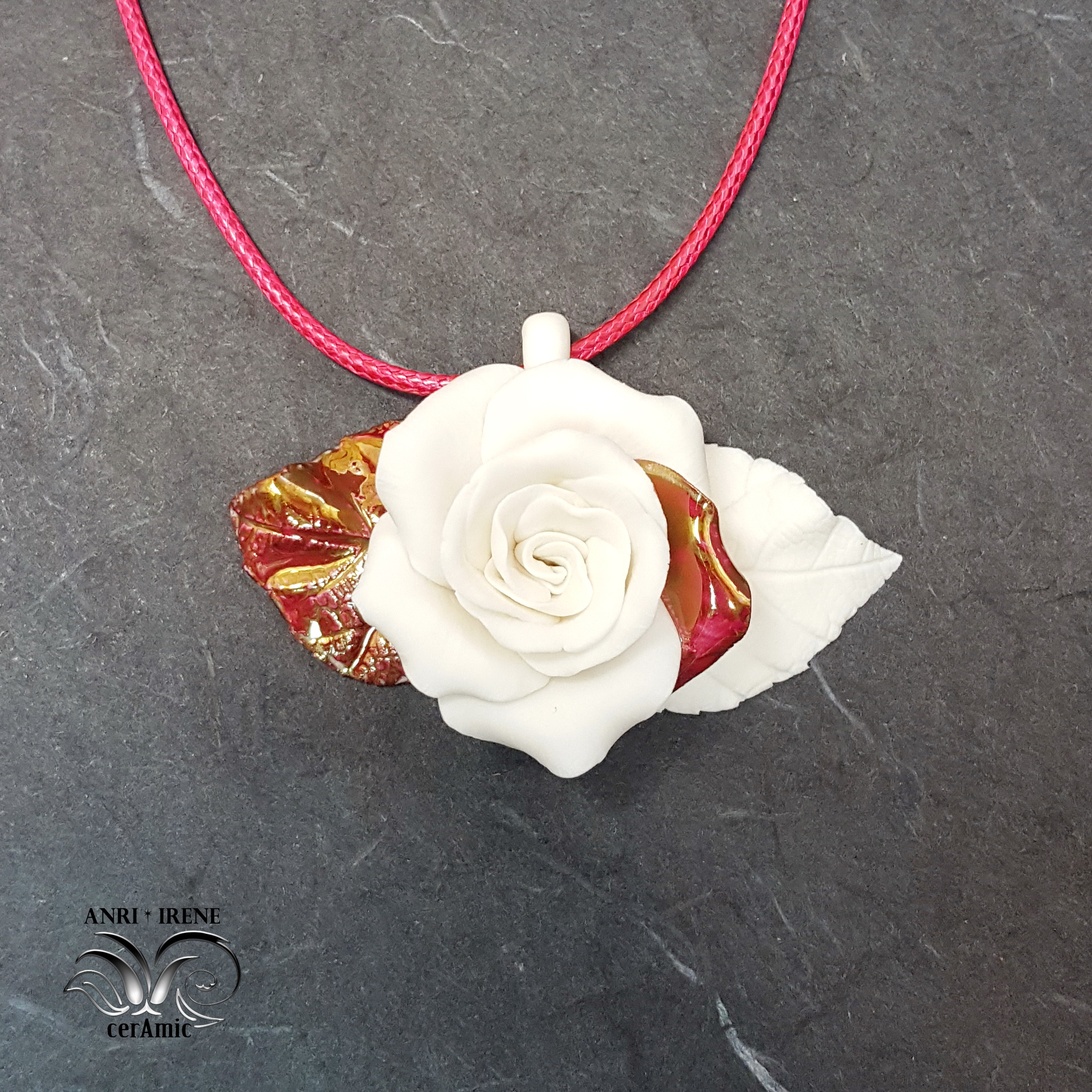 porcelain necklace jewelry rose
