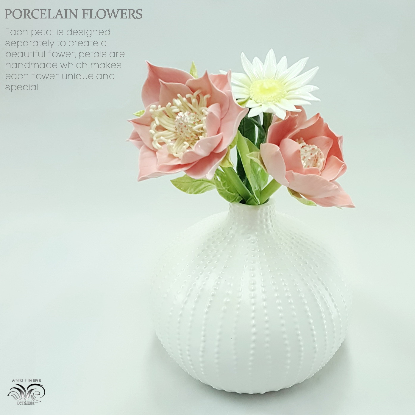 Ceramic porcelain flowers