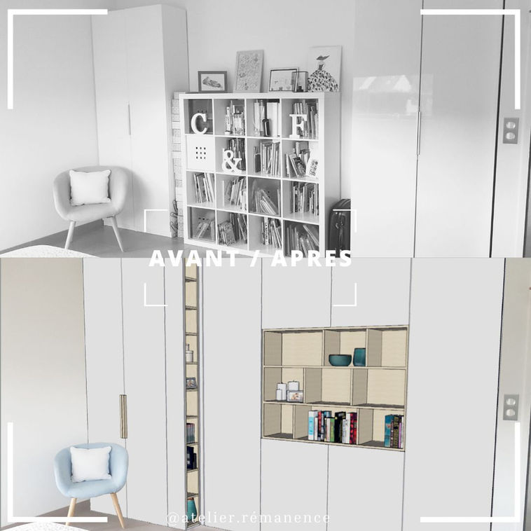 Avant-après dressing sur mesure pour une suite parentale