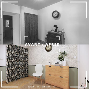 Avant-après d'une rénovation et décoration d'une entrée fonctionnelle