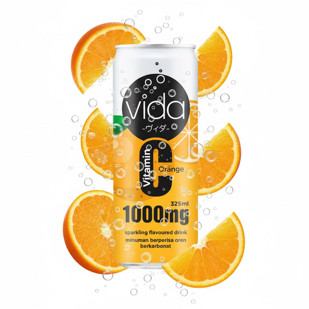 Vida Vitamin C Sparkling Orange 325ml Can