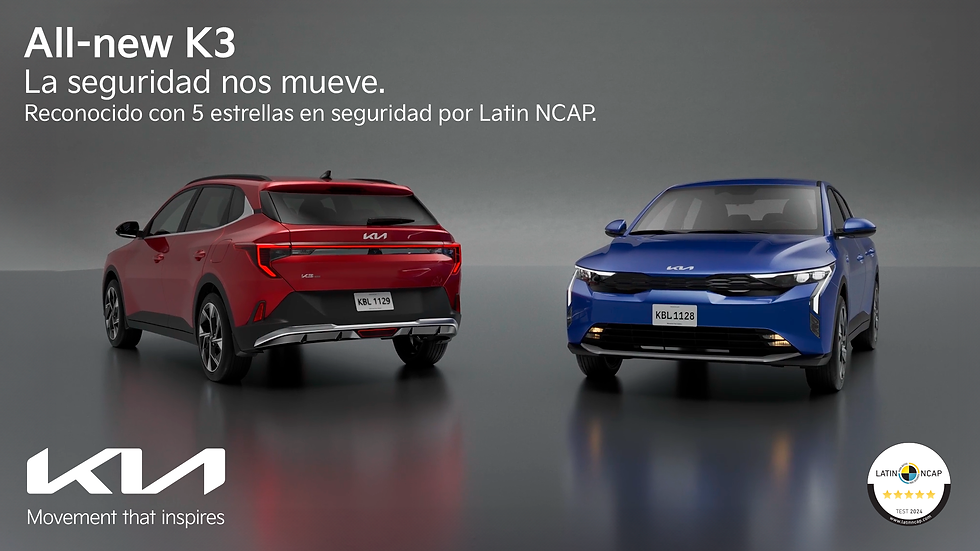 El Kia K3 alcanza la máxima calificación de 5 estrellas en Latin NCAP