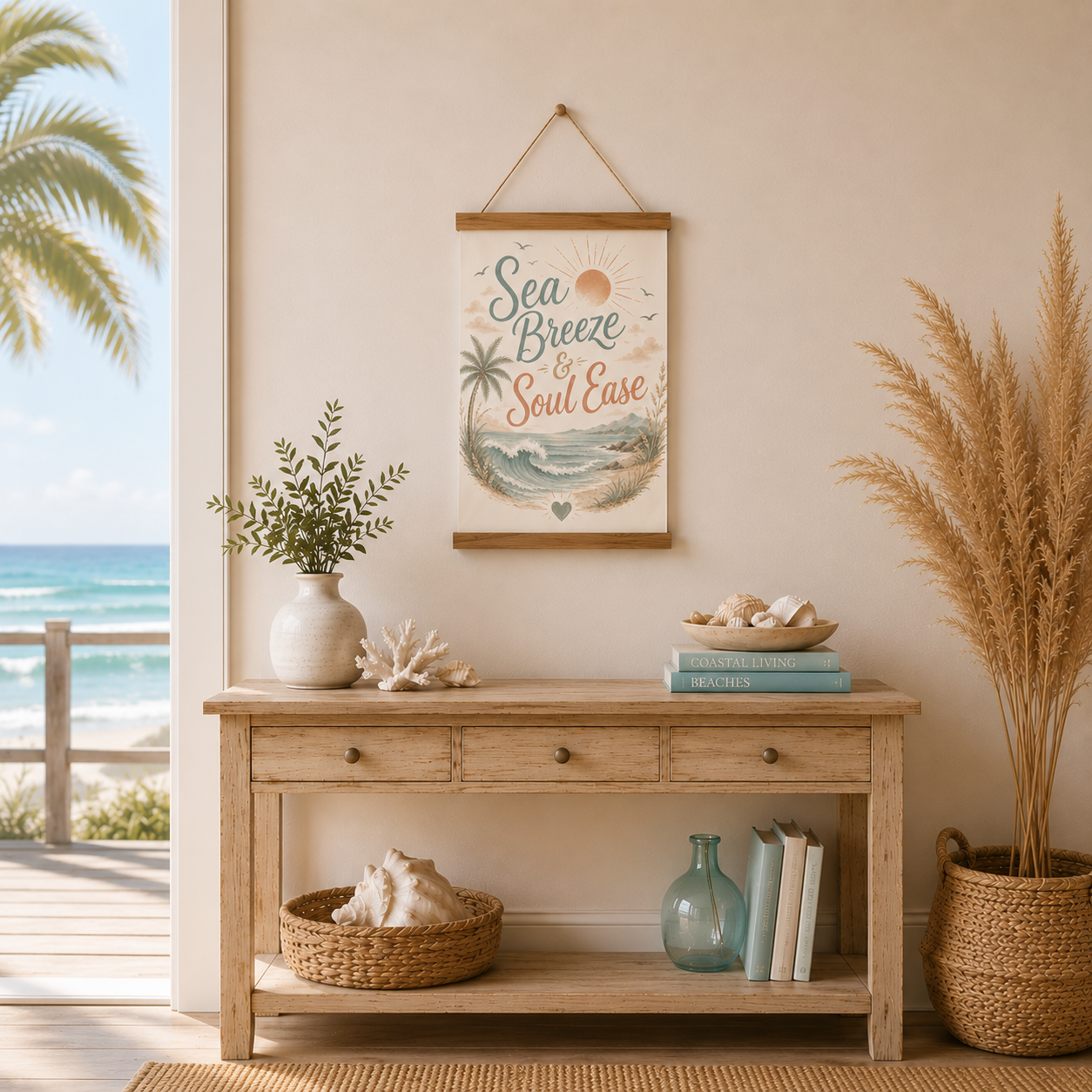 Sea Breeze & Soul Ease Hanging Poster