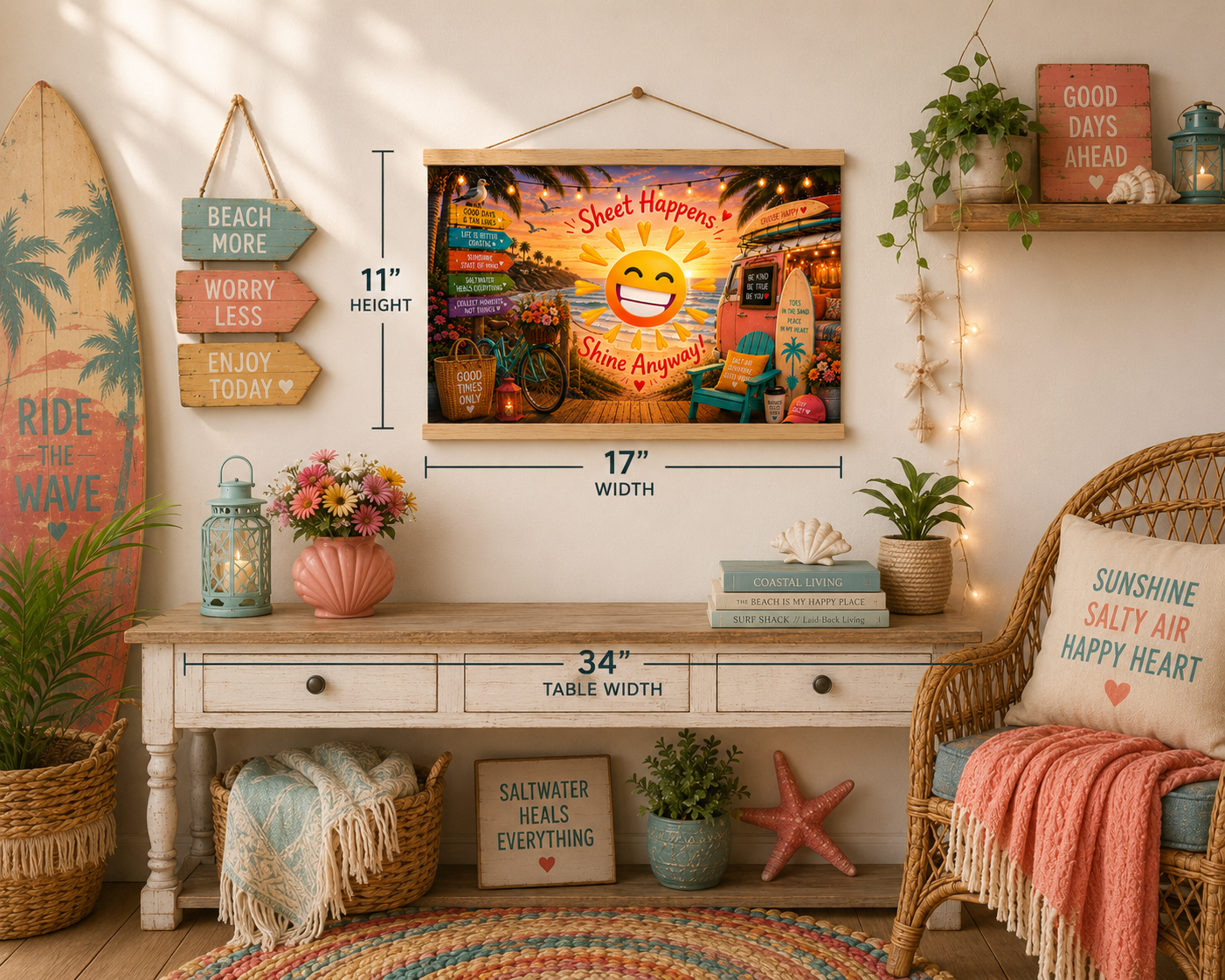 Sheet Happens Shine Anyway! Hanging Poster