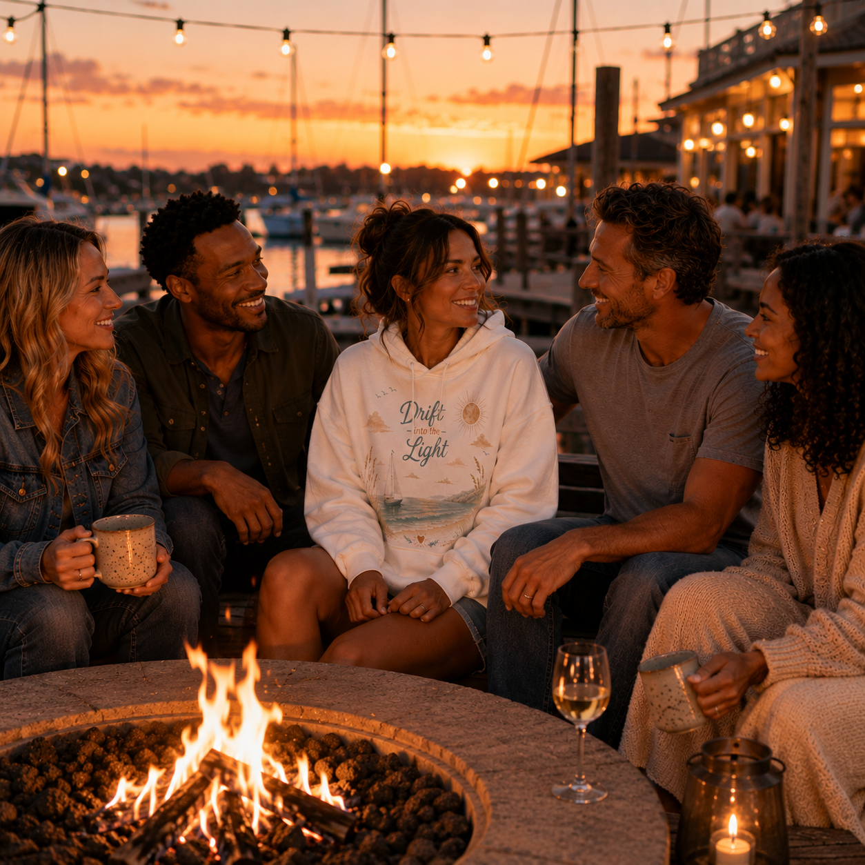 Drift into the Light Coastal Hoodie