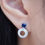 Thumbnail: Royal blue sapphire 3-way ear earrings