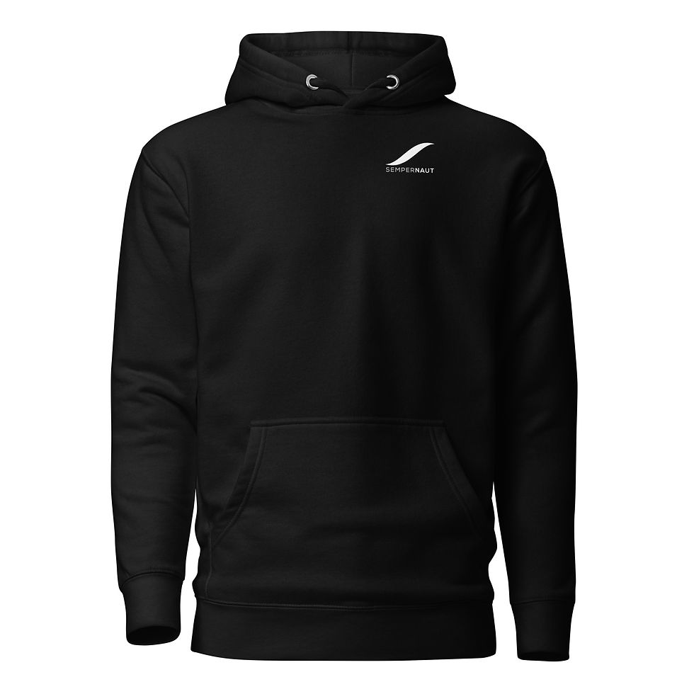 SEMPERNAUT - Unisex Hoodie - White Ribbon and Text