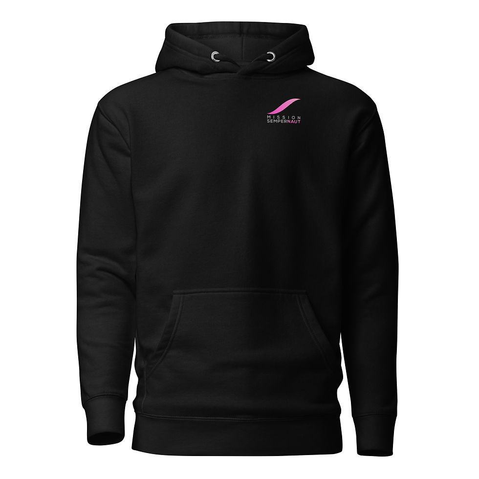 MISSION SEMPERNAUT - Unisex Hoodie - Magenta Ribbon & Text