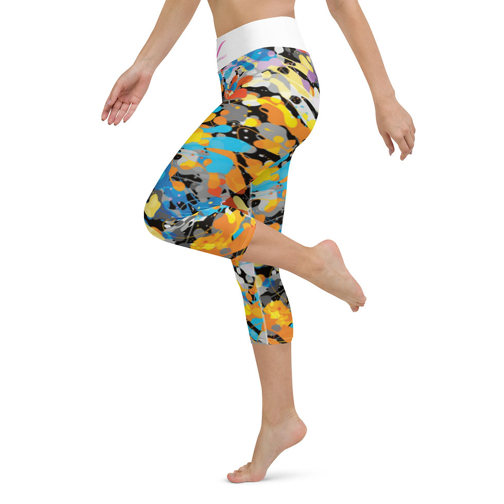 Thumbnail: SEMPERNAUT - Yoga Capri Leggings - Magenta and Painted