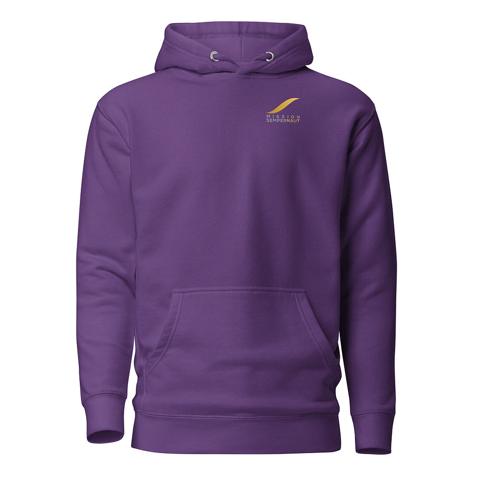 Thumbnail: MISSION SEMPERNAUT - Unisex Hoodie - Gold Ribbon & Text