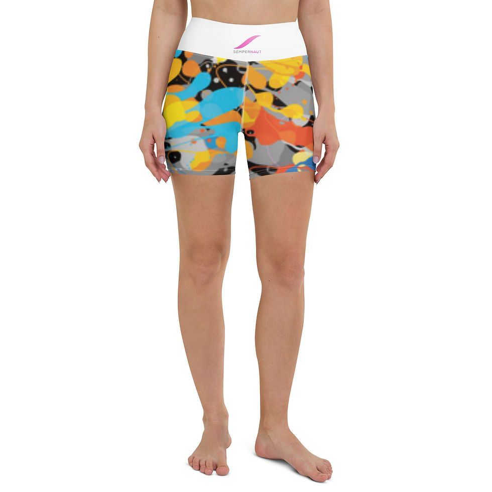 SEMPERNAUT - Yoga Shorts - Magenta and Painted