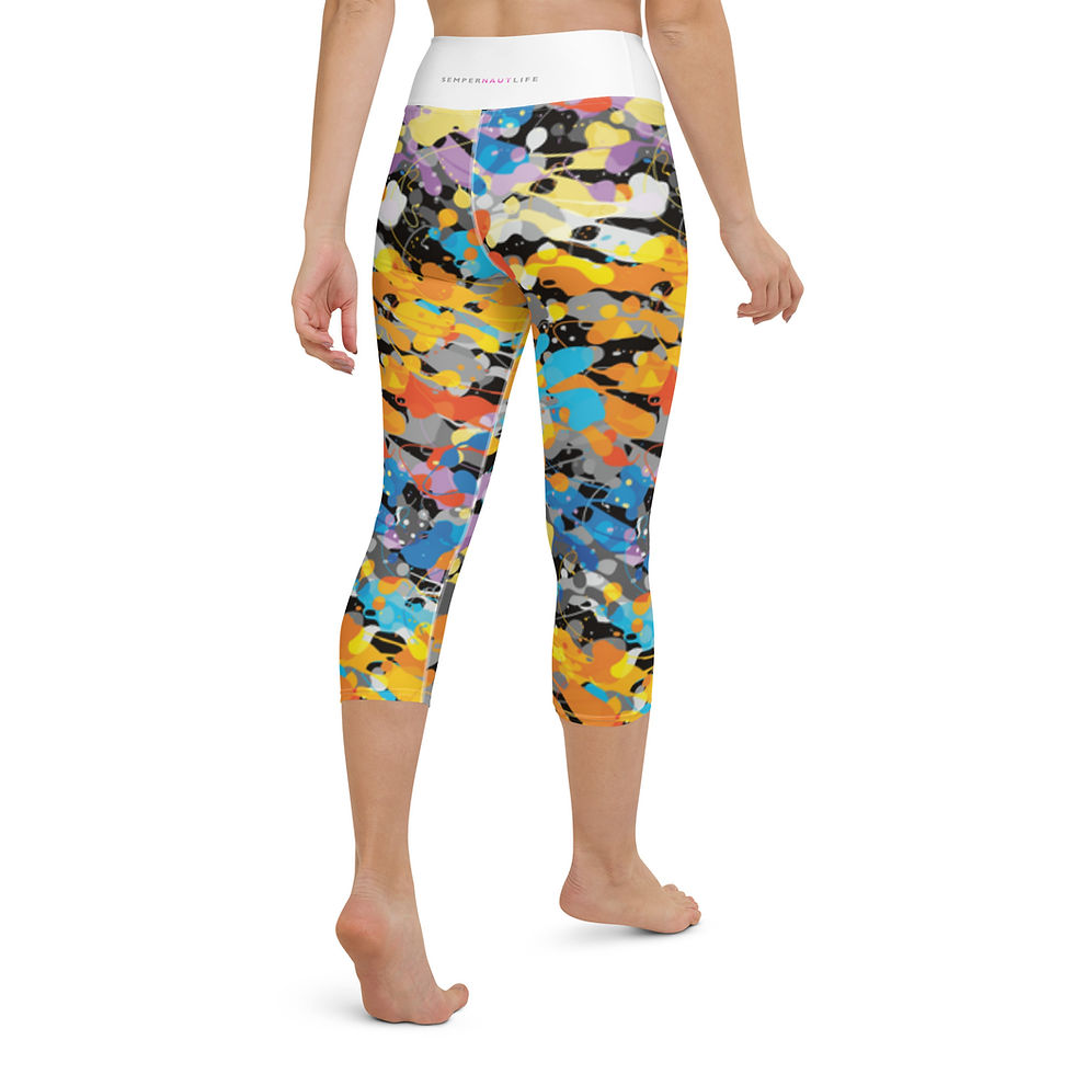 Thumbnail: SEMPERNAUT - Yoga Capri Leggings - Magenta and Painted
