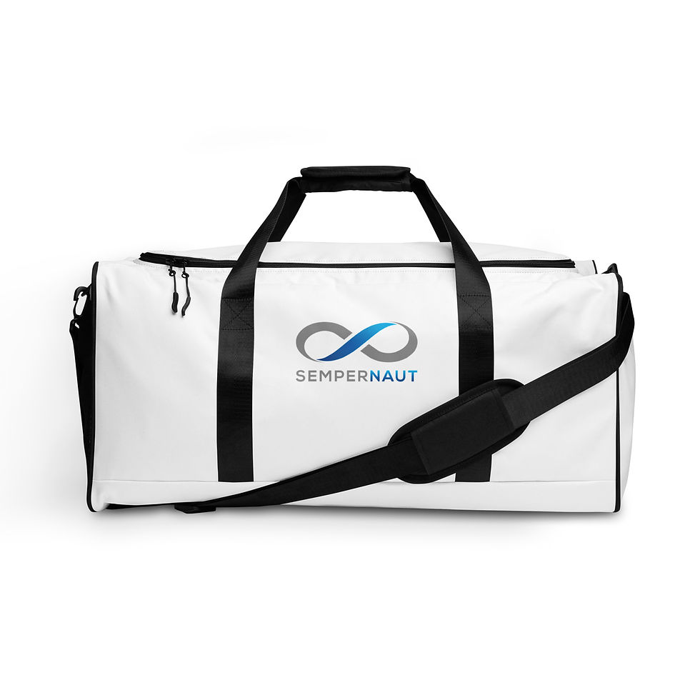 SEMPERNAUT - Duffle bag - Blue Ribbon and Text